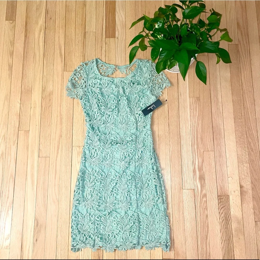 Lulu’s women’s Romance Language backless lace mint green mini dress - small NWT - Picture 5 of 12